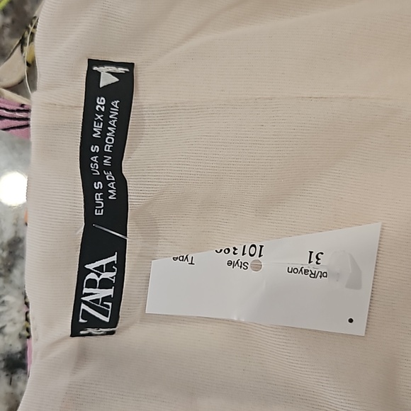 Zara Floral Mini Dress - Green, Orange, Purple - Picture 4 of 8